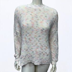 Aerie Cream Multi-Colored Open Back Tie Sweater (Medium)